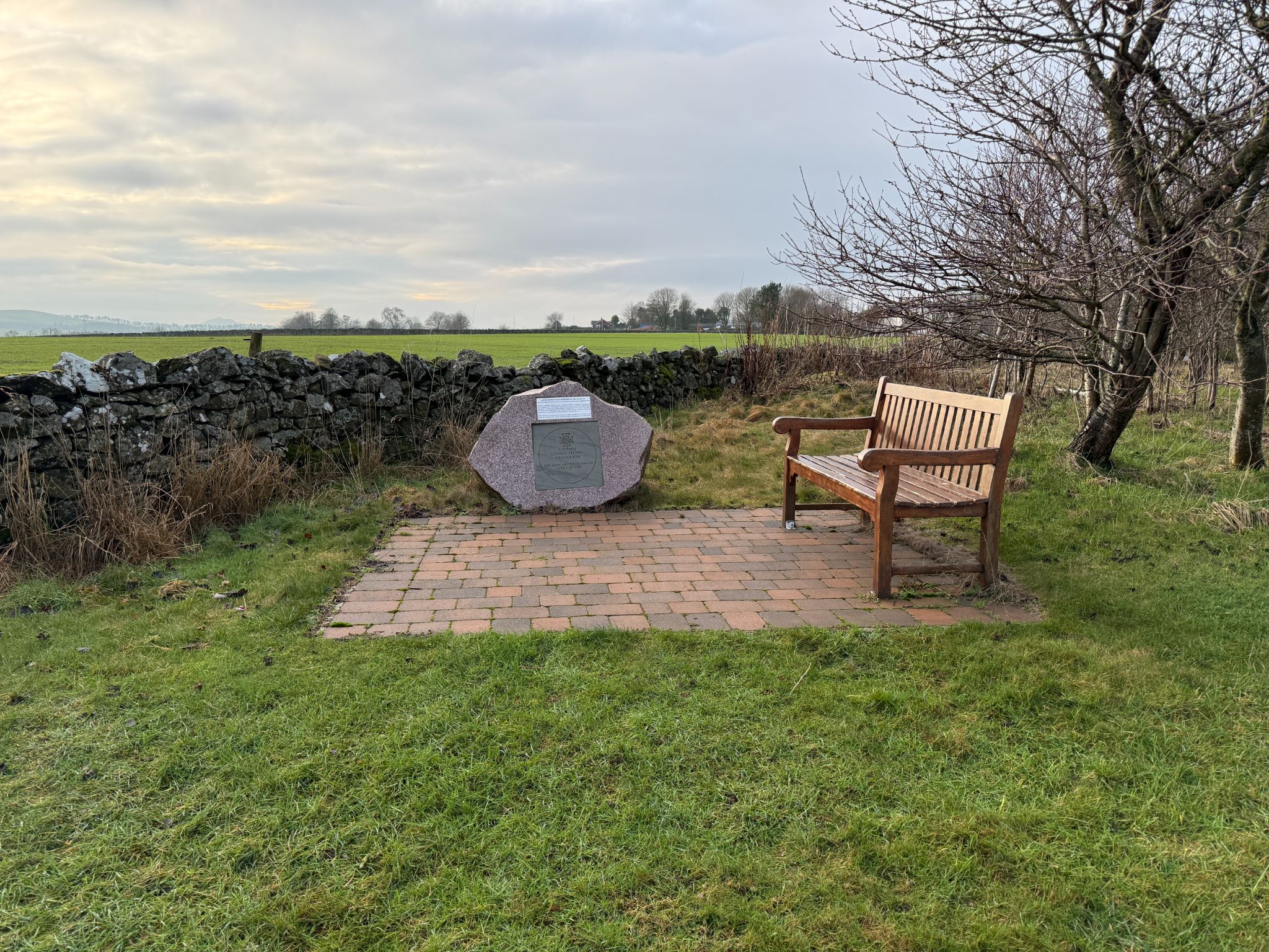 The Henderson Memorial stone and bench, Gordon Village